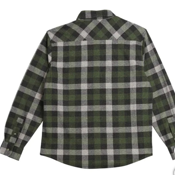 Chaps Men's Knit Flannel Shirt Green XL Stretch - Picture 6 of 10
